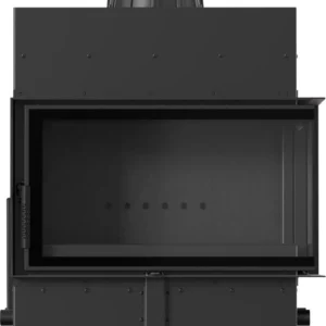Kamineinsatz aus Stahl KRATKI FLOKI M rechts 10 kW Ø 200 schwarz Verkleidung