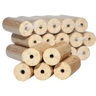 Holzbriketts mit Zugloch (Holz-Brikks) 960 kg – Palette (96 × 10 kg)